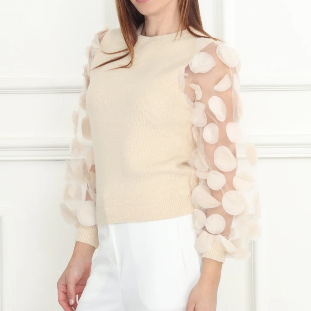 Novelty Sleeve Yarn Sweater